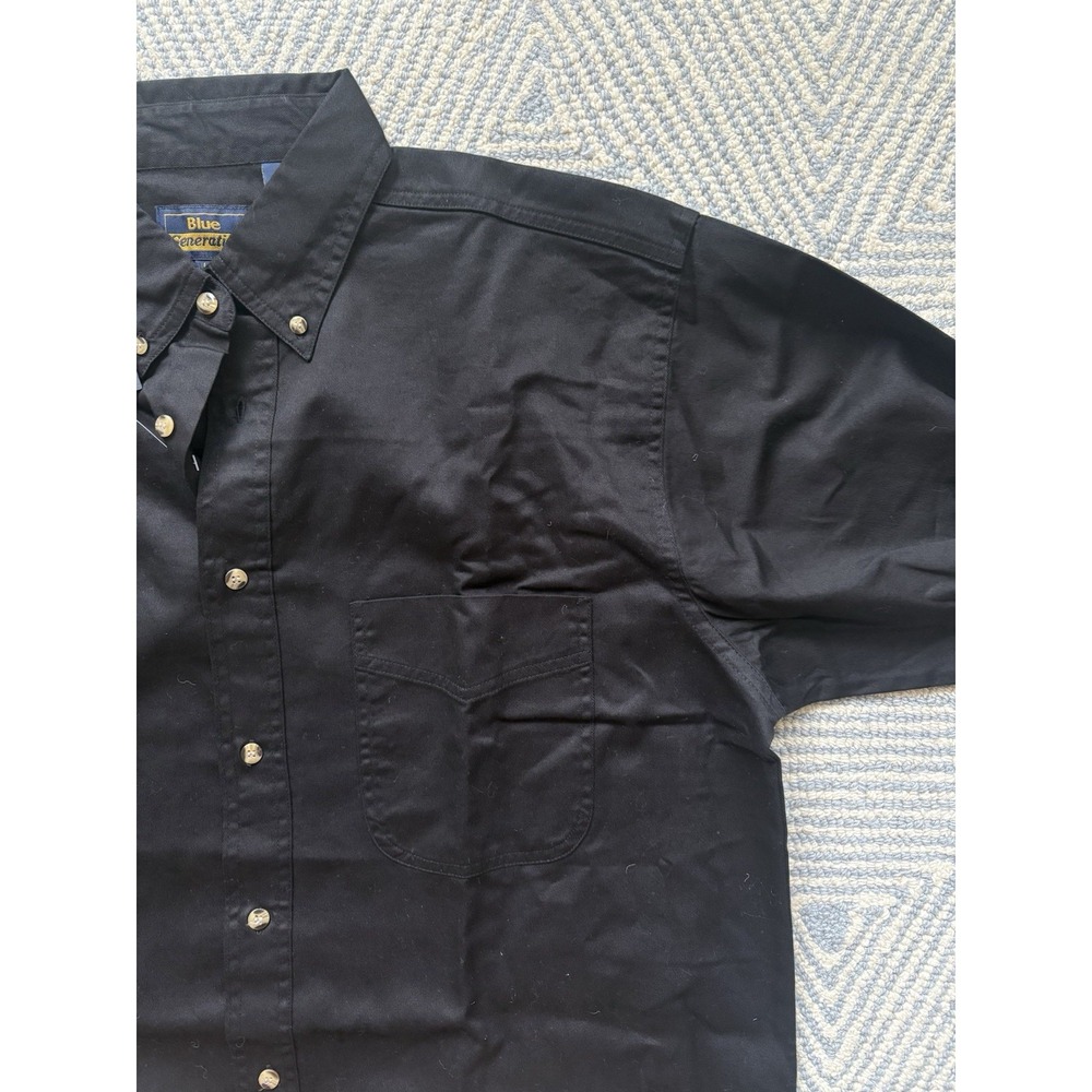 Toys R Us Blue‎ Generation Long Sleeve Button Shirt - NWT- Black - Large - Picture 4 of 7